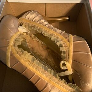 Wild Diva Gold Ruffle Heels